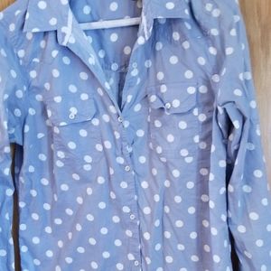 Button up shirt with polka dots